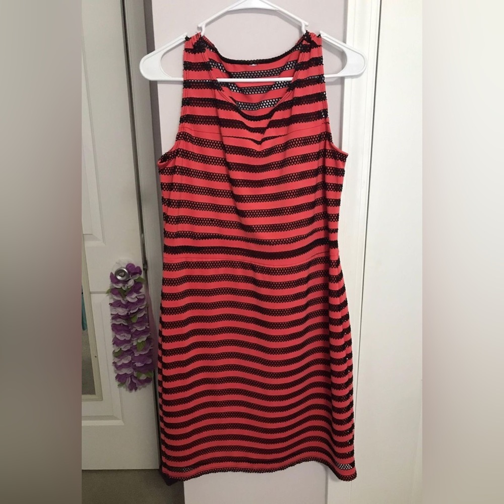 Exhilaration Womens Large Semi-Formal Sleeveless Orange Dress Spring Summer